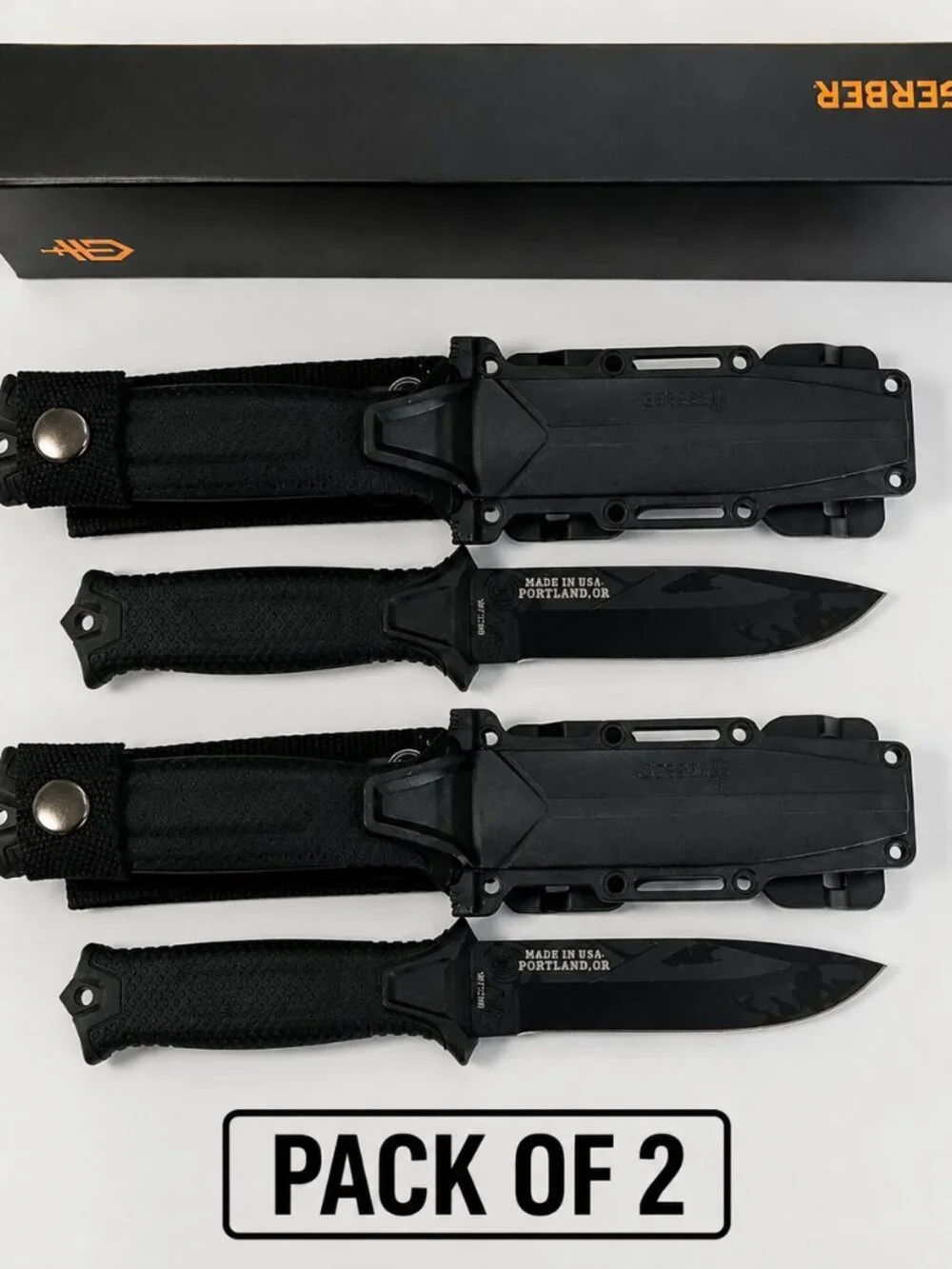 Gerber Tactical Fixed Blade Knife with Sheath – Black Outdoor Utility Knife
